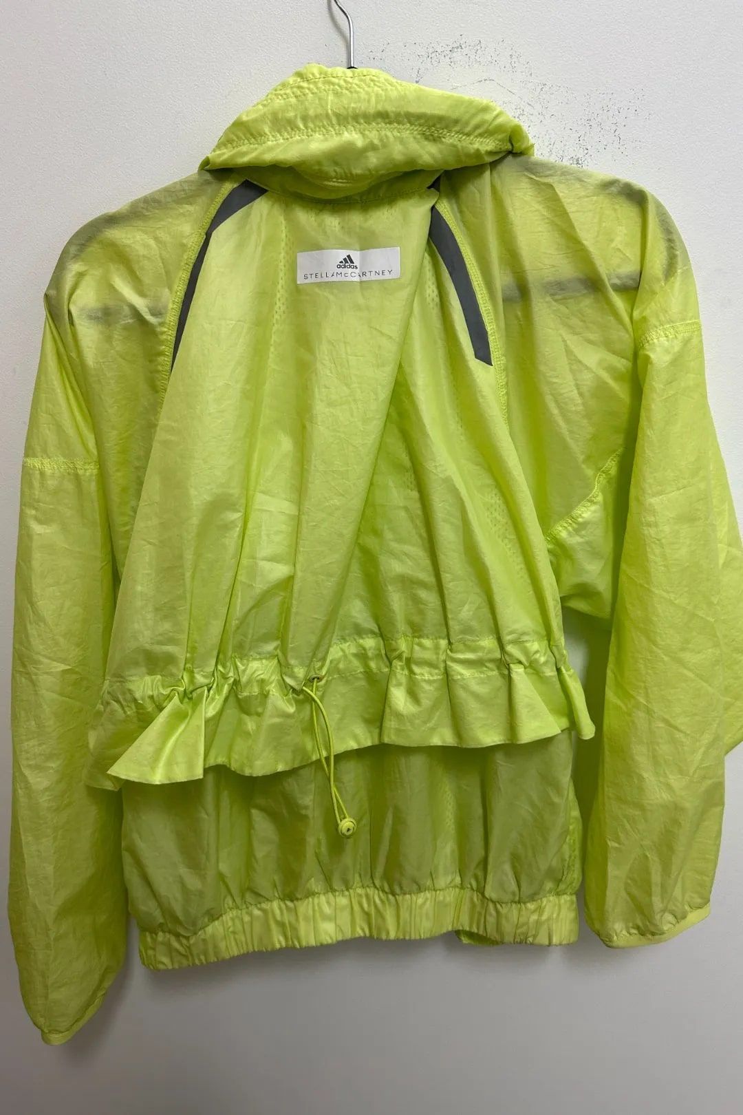 Neon Green Running Sports Jacket by Adidas by Stella McCartney, perfect for athleisure wear