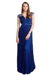Catherine Deane - Silk Tulle Gown - Blue - Front 