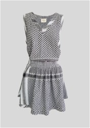Cecilie Copenhagen - Shirt V and Skirt Set - Black and White 