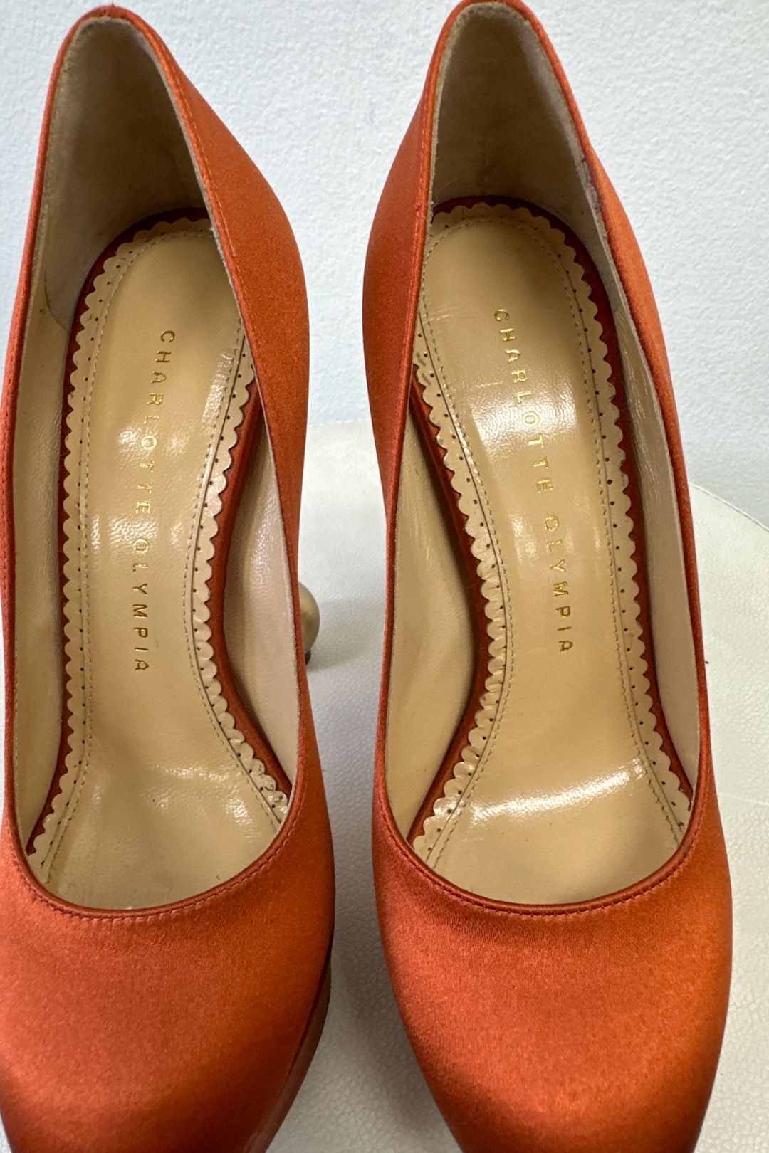 Century High Heeled Pumps in Persimmon Orange 