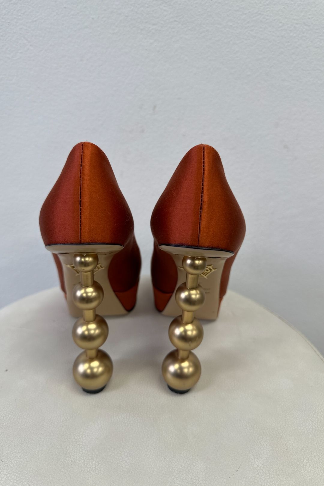 Century High Heeled Pumps in Persimmon Orange 