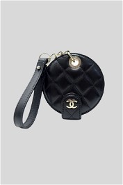 Chanel Leather Luggage Tag in Black