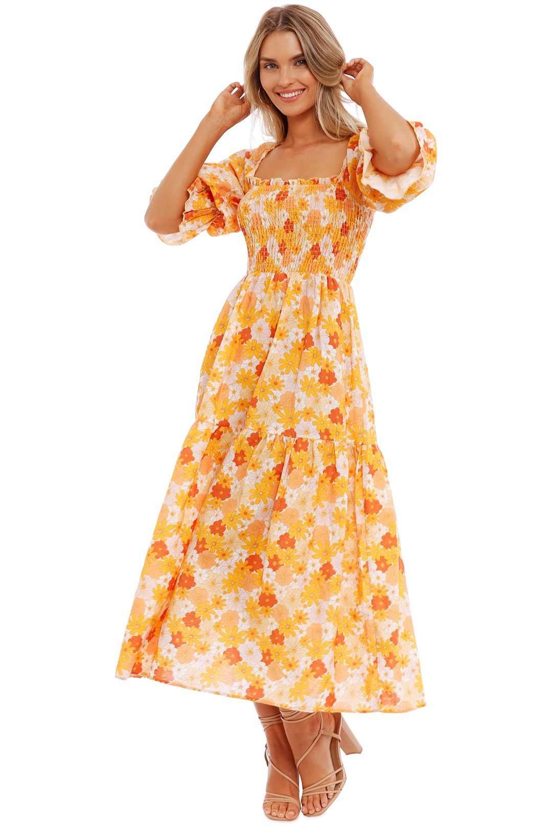Charlie Holiday Amber Dress Seventies Floral straight