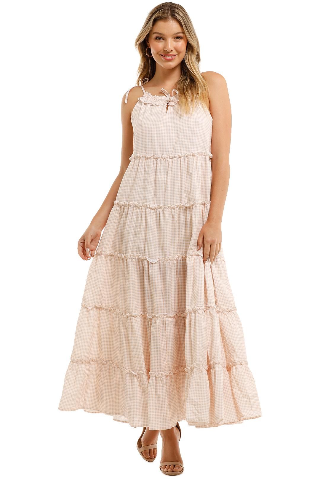 Charlie Holiday Senorita Maxi Dress Biscuit Gingham