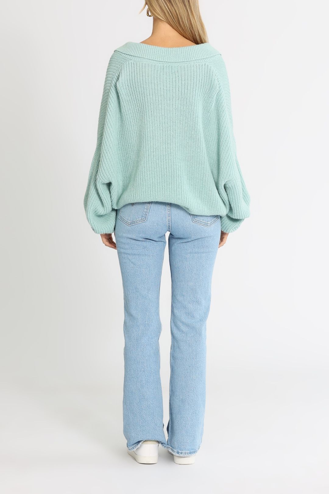 Charlie Holiday The Luciana Sweater Dusty Blue Relaxed Fit