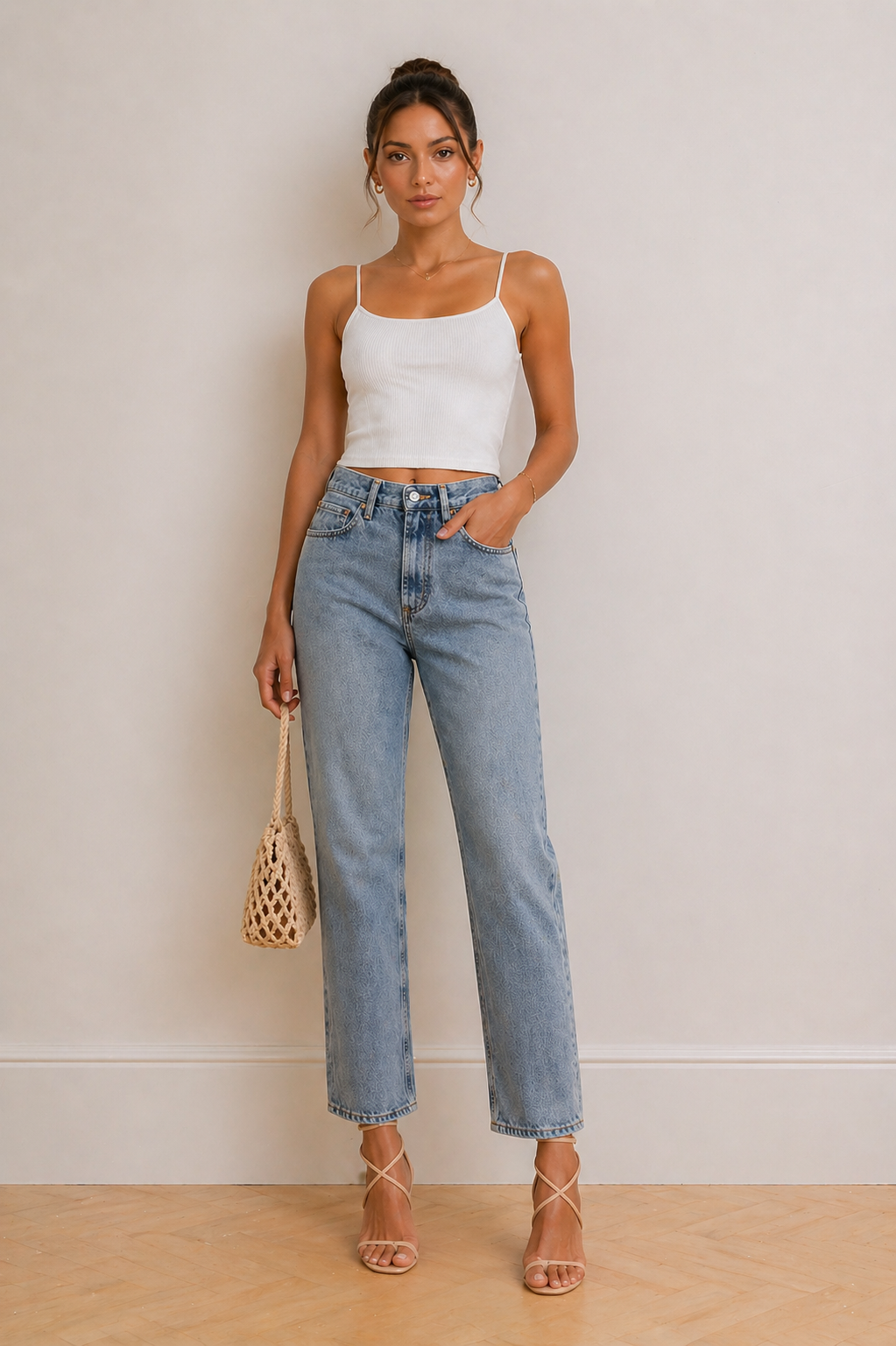 Dress Hire Brunch Venroy	High Rise Straight Jean - Mid Blue Wash