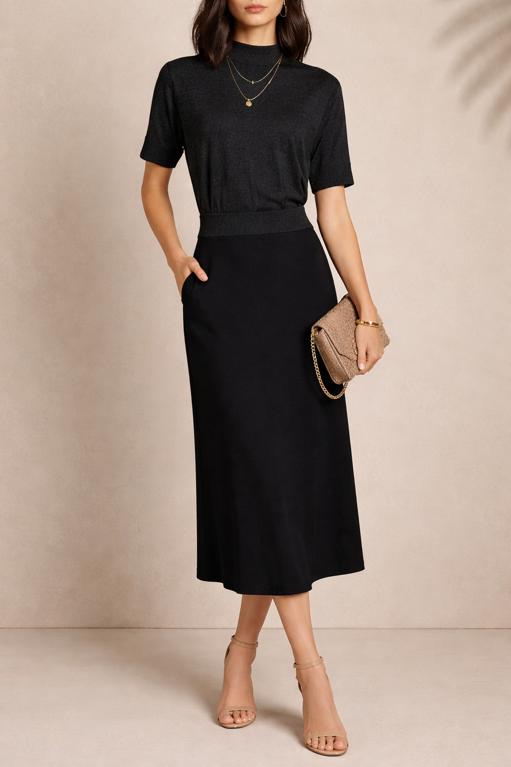 Dress Hire brunch Marcs Sparkle On Top Dress - Black