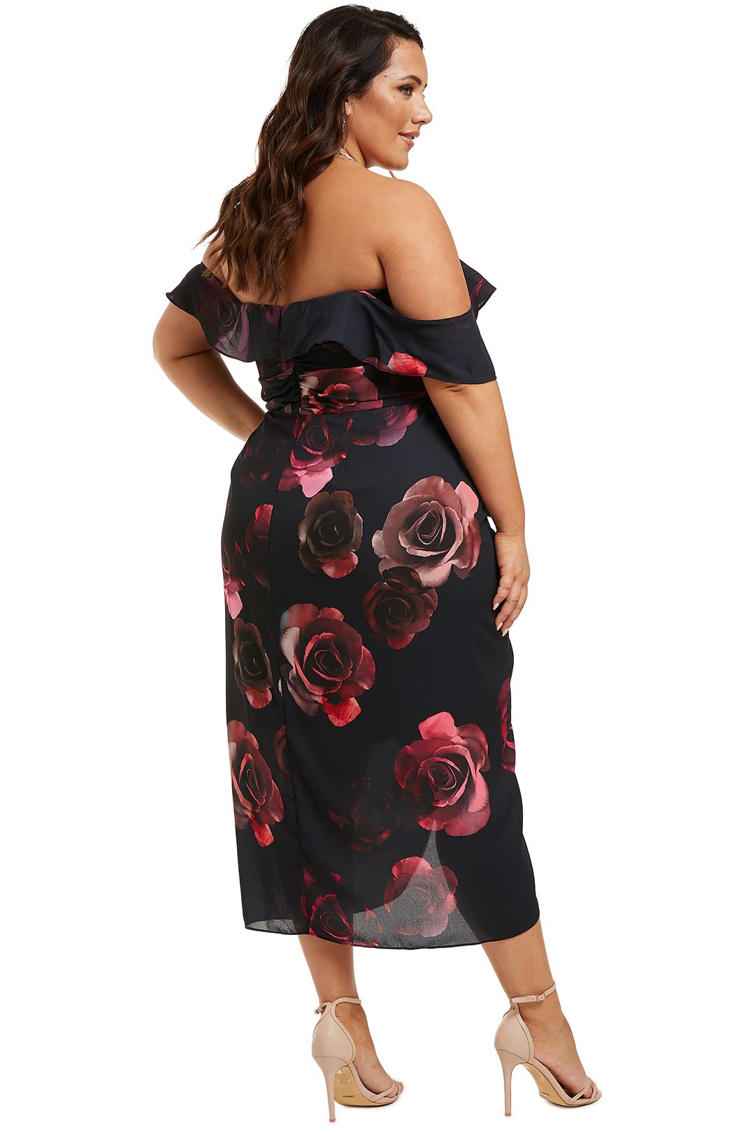 City chic black floral dress clearance
