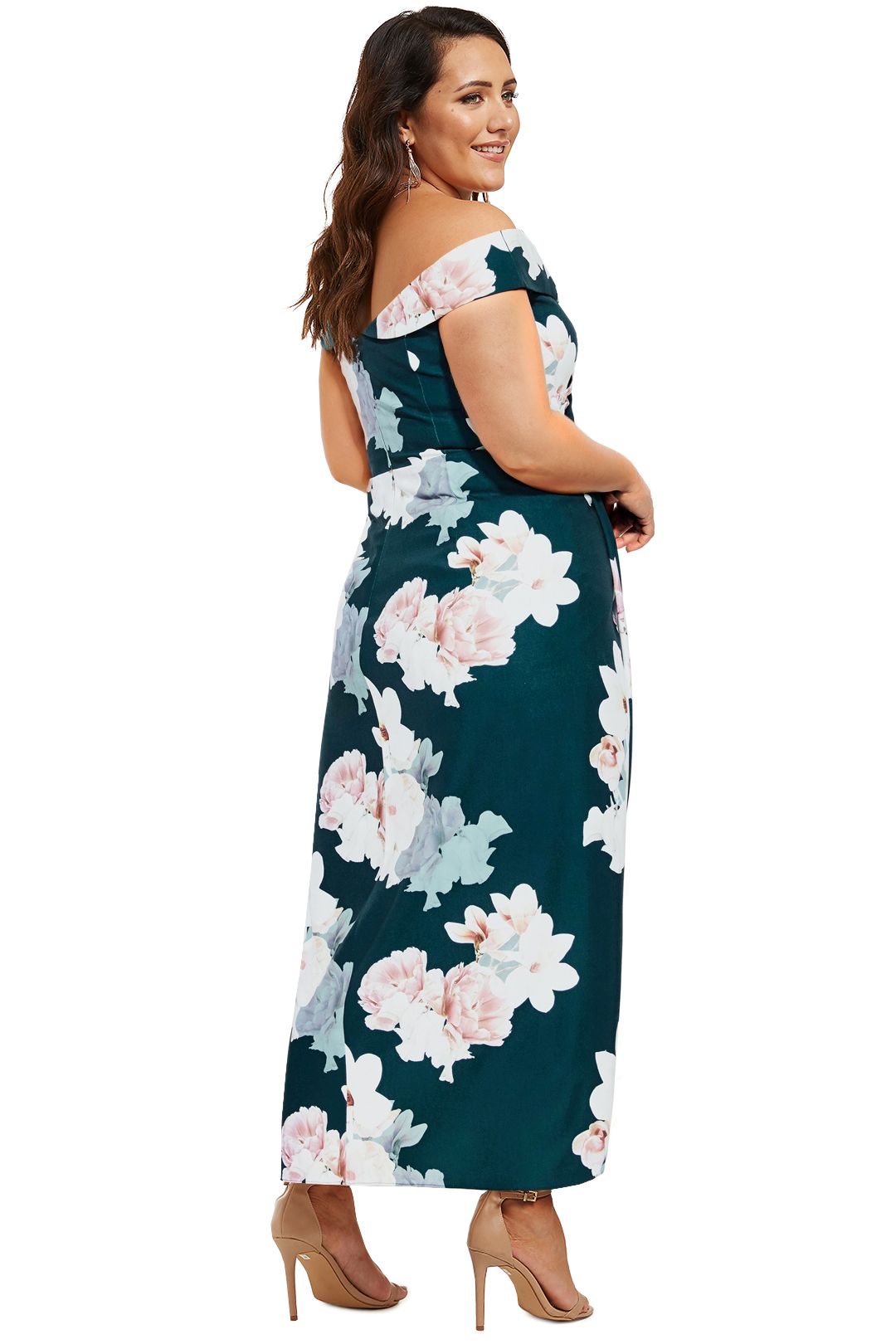 Emerald Floral Maxi Dress by City Chic for Hire | GlamCorner