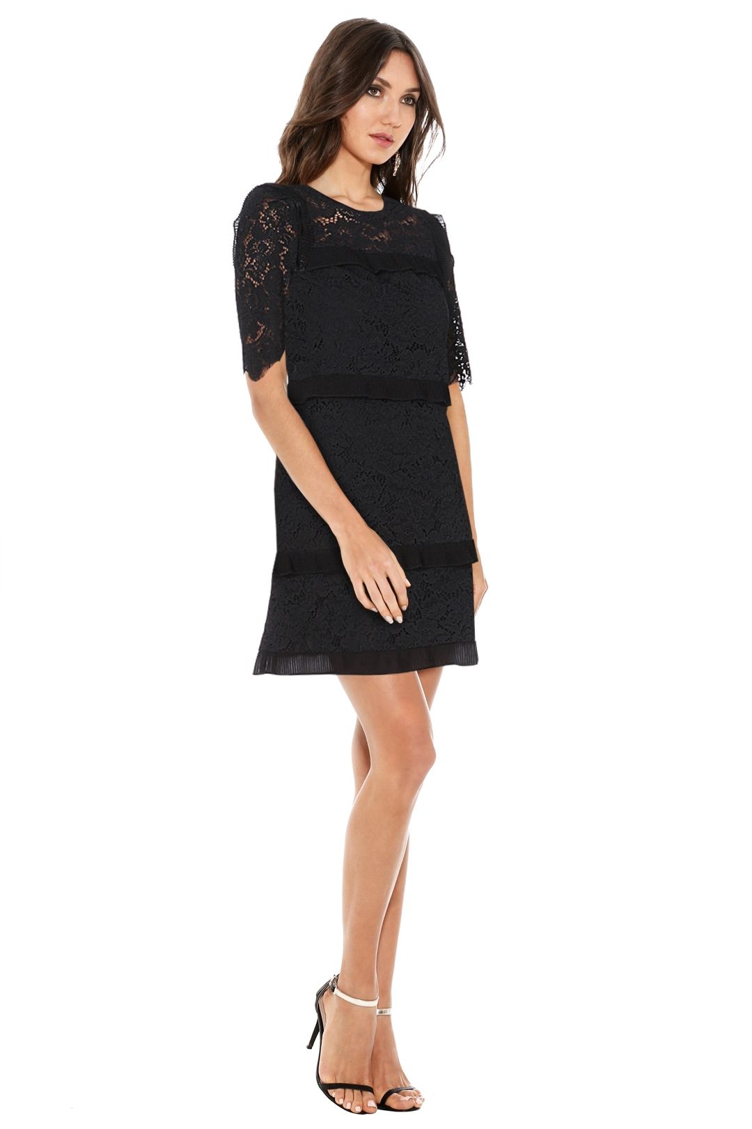 Claudie Peirlot - The Rivale Tiered Lace Dress - Black - Side