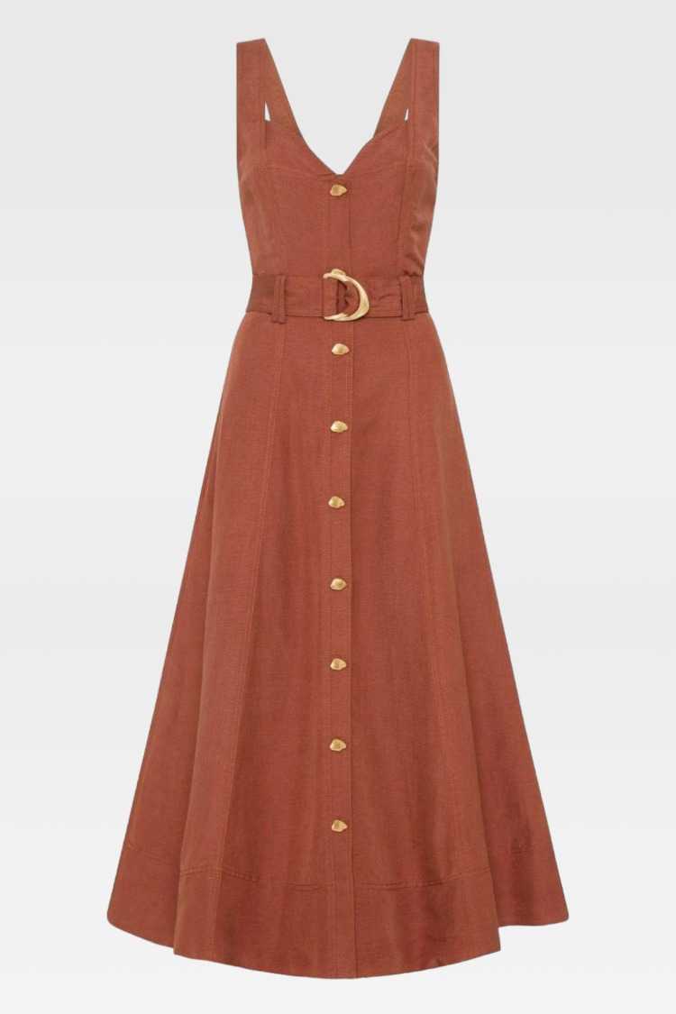 knee length dresses for ladies Angelina Belted Midi Dress