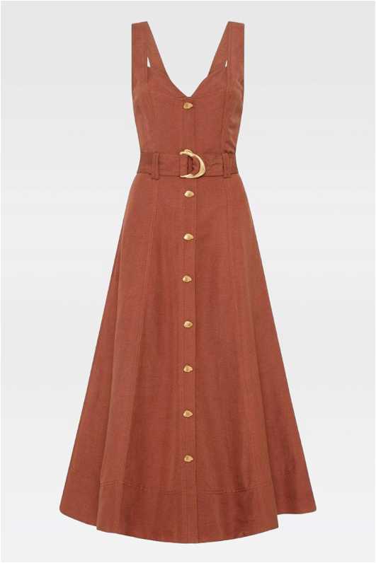 knee length dresses for ladies Liliana Denim Midi Dress
