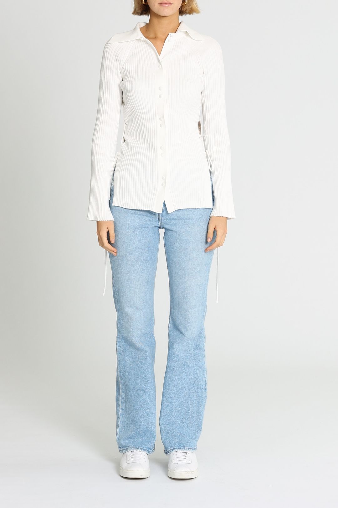 Clea Elodie Rib Knit White