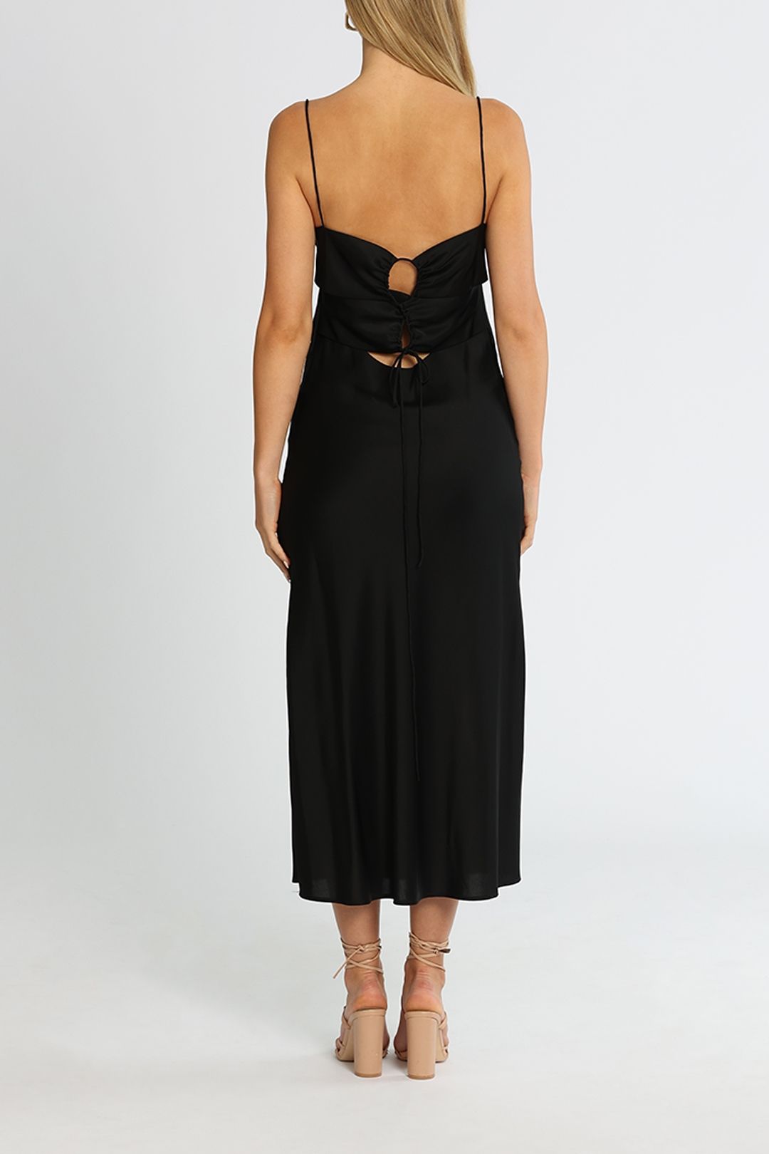 Clea Estelle Slip Dress Black Cutout