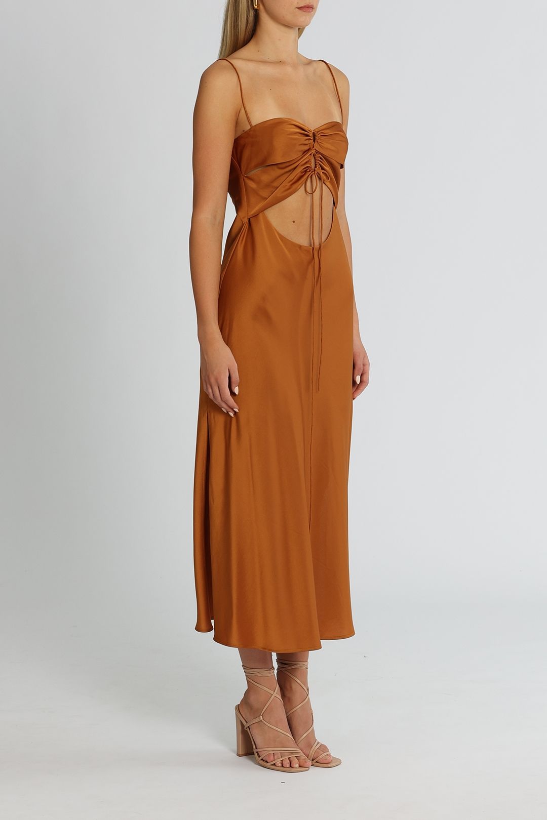 Clea Estelle Slip Dress Copper Cutout