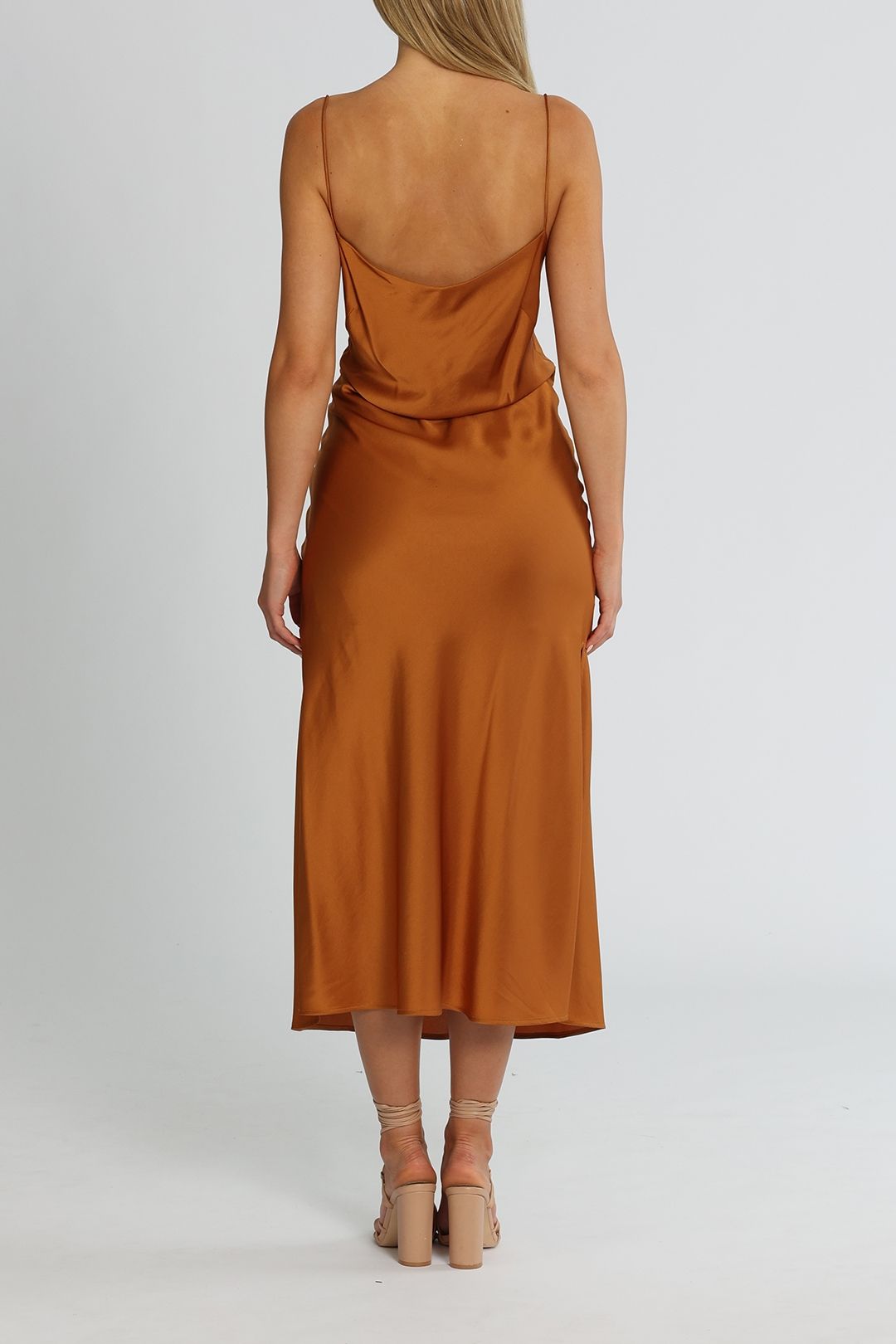 Hire Estelle Slip Dress in Copper Clea GlamCorner