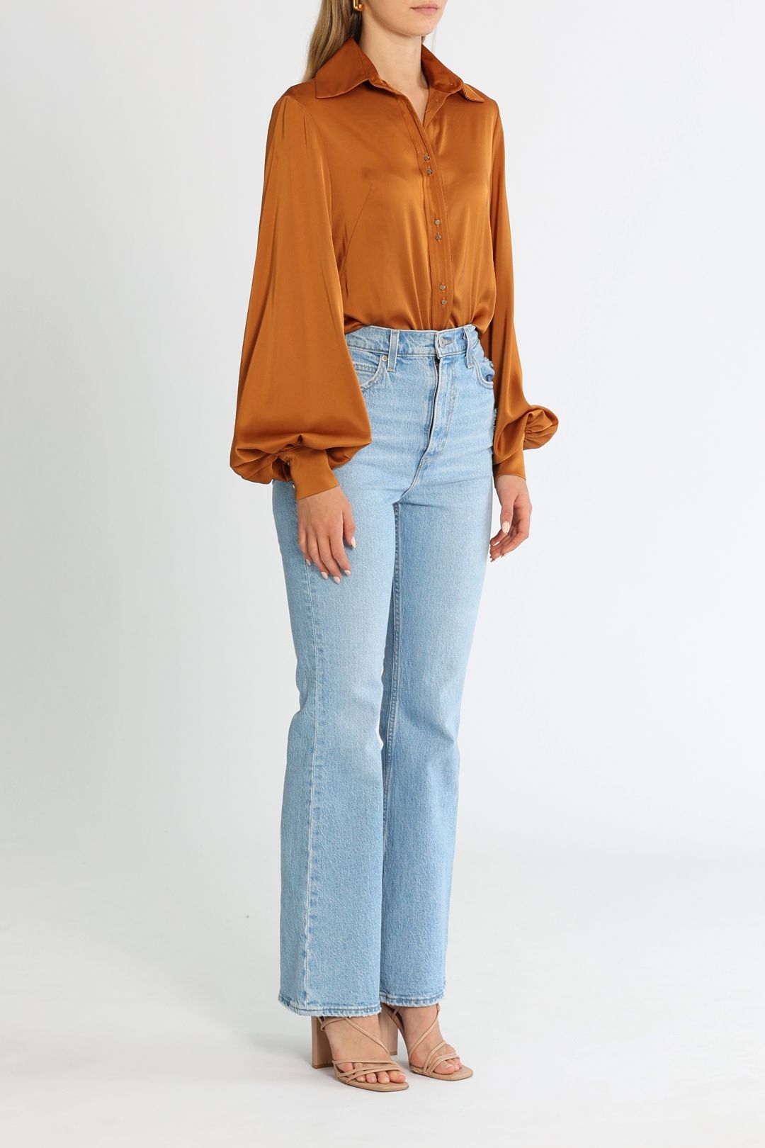 Clea Hana Full Sleeve Shirt Copper Balloon Sleeves