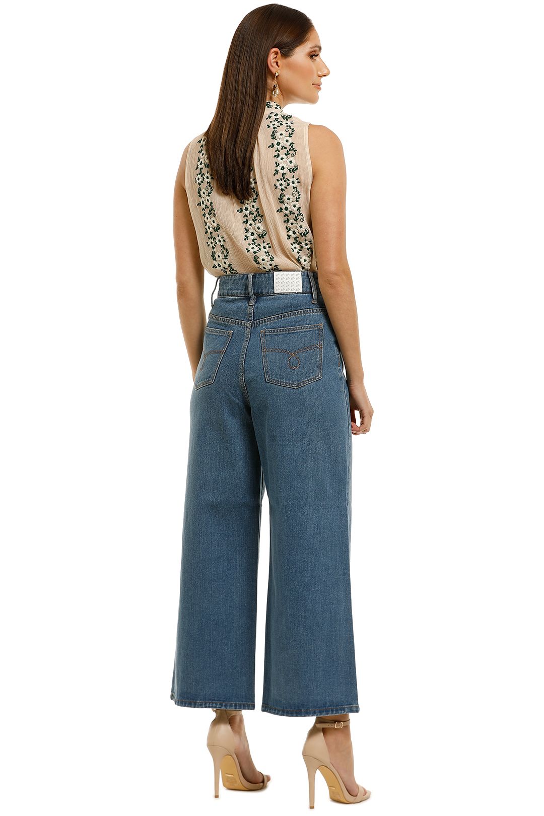 Collectif Floral I Know Flared Jeans in S