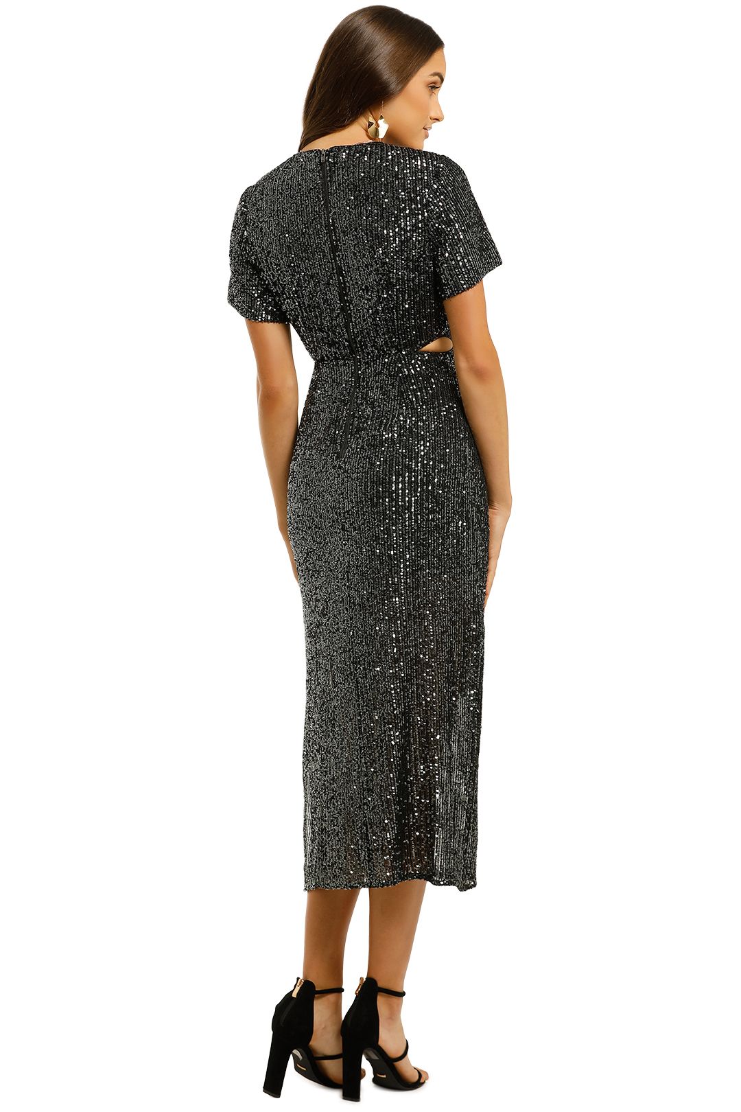 Lustre Midi Dress Black Sequin By C Meo Collective For Hire Glamcorner