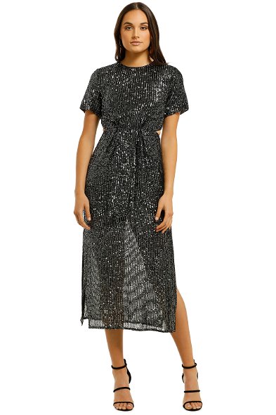 knee length dresses for ladies Rent C/Meo Collective Navy Construct Midi Dress main image 0