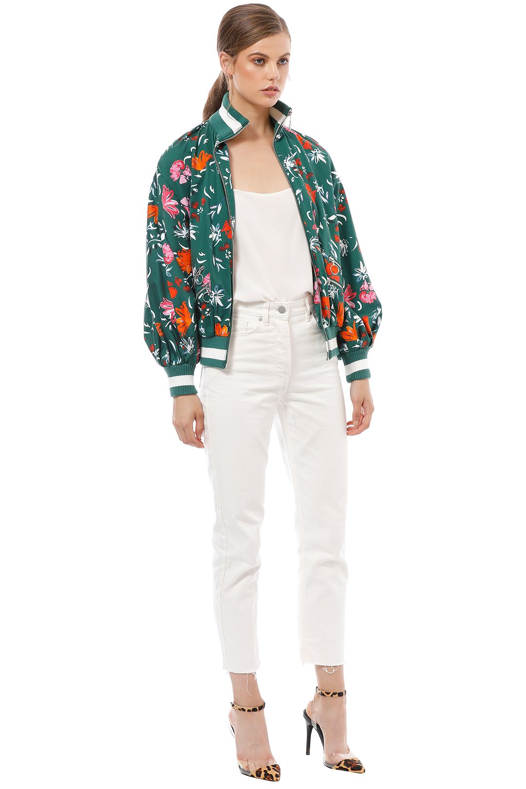 CMEO Collective - Elation Bomber - Green Floral - Side