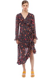 CMEO Collective - Significant Midi Dress - Black Floral - Front