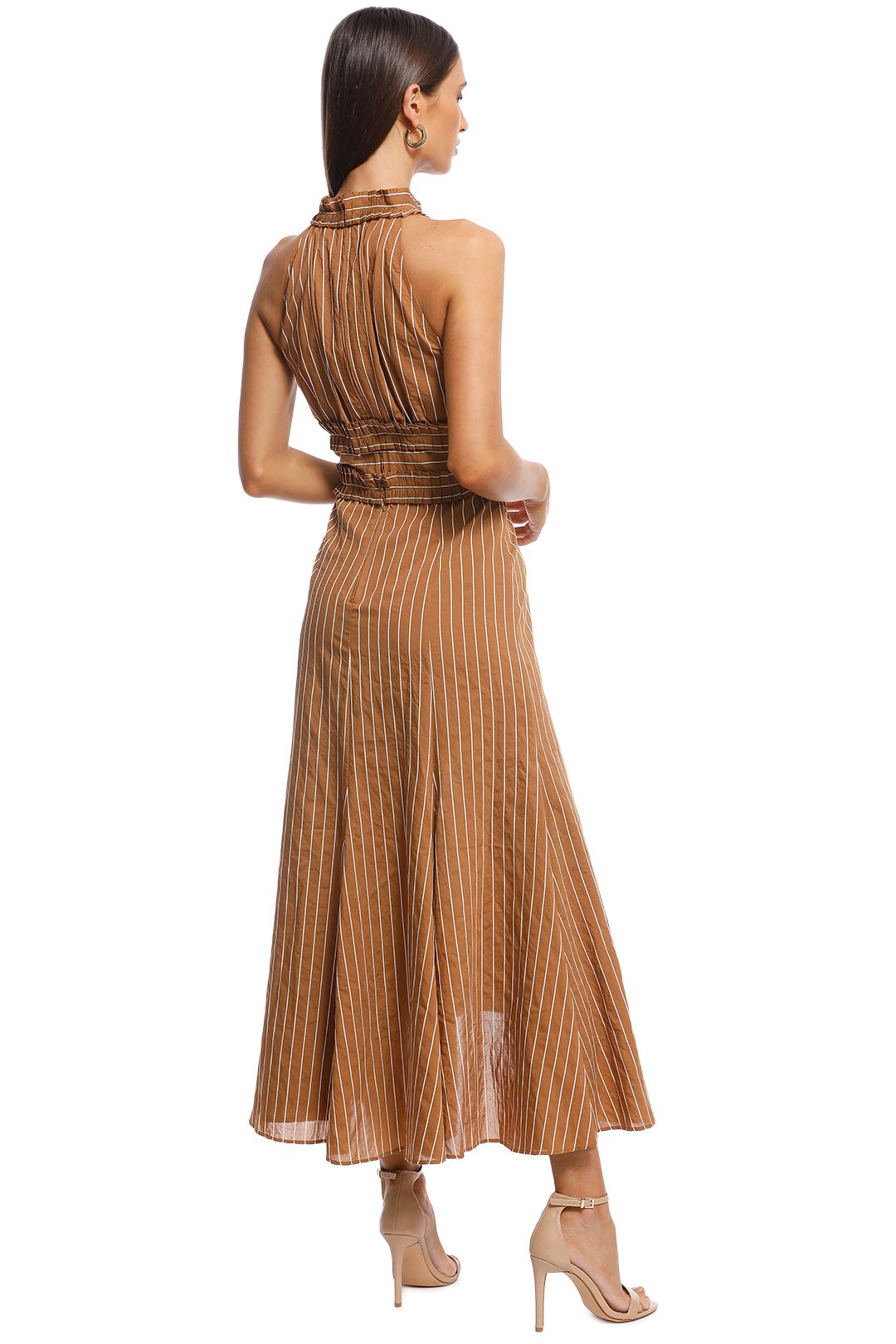 Emmy Gold Sequin Stripe Midi Dress by Rixo London - RENTAL – The