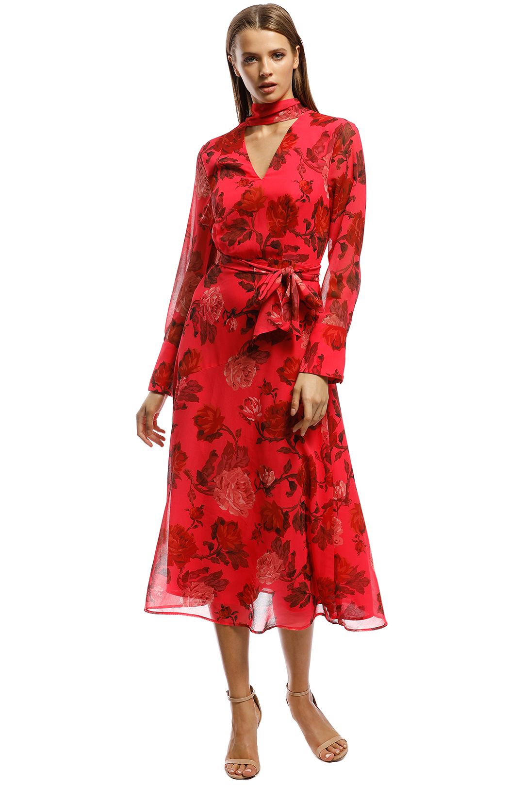 strapless open back dress Garden Angel Red Coquette Dress
