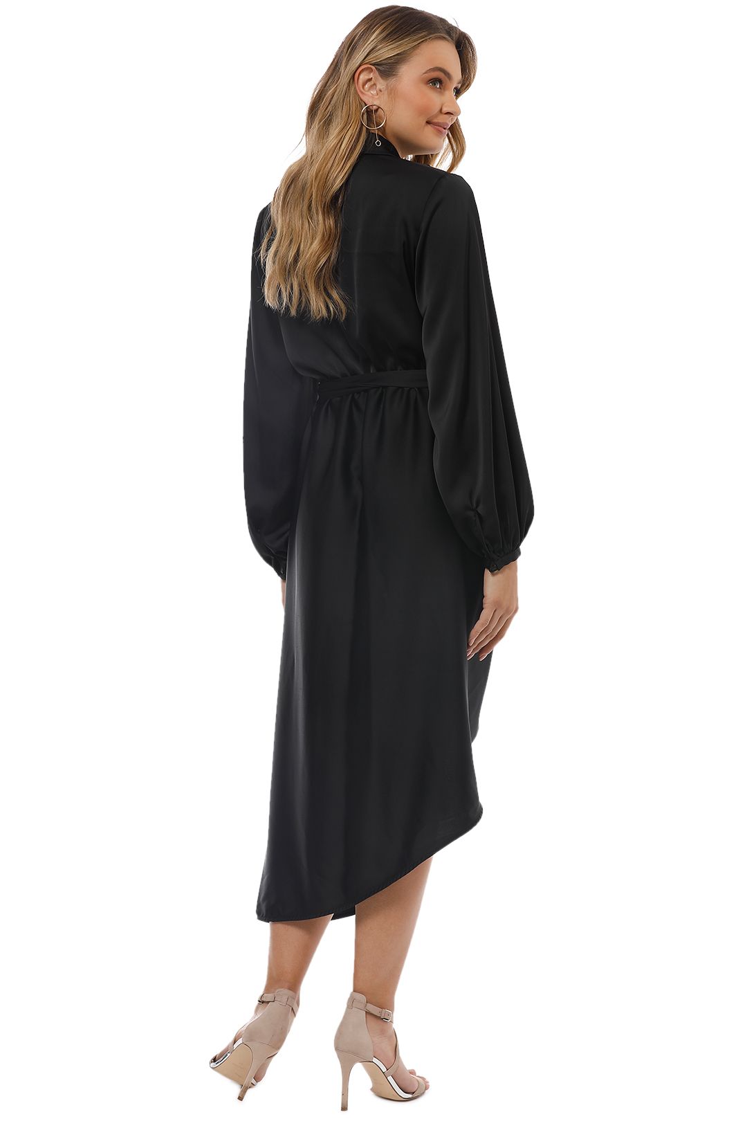 c meo collective sectional midi dress Influential LS Dress in Black by C/MEO Collective for Rent
