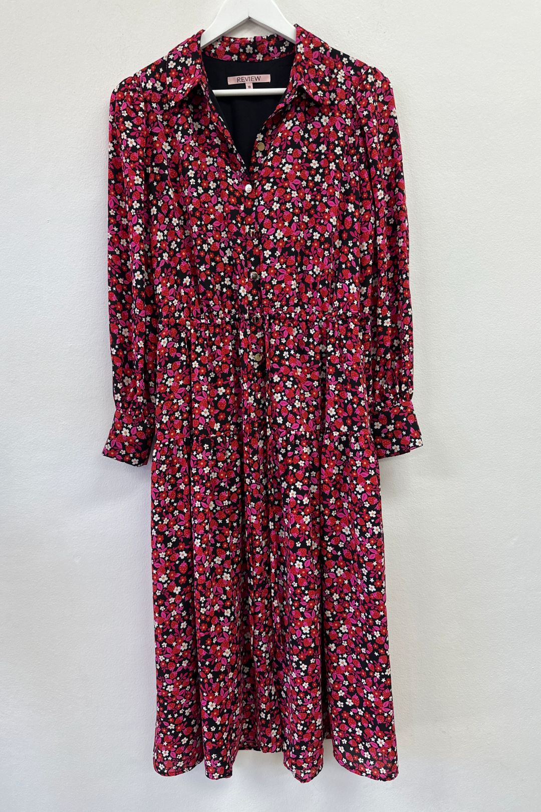 Review Collared Floral Midi Dress