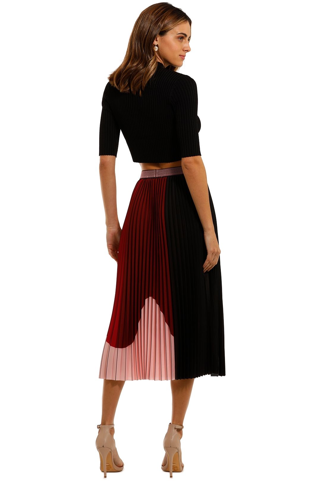 Hire Pleat Emotion Skirt in Wine Mix Coop by Trelise Cooper GlamCorner