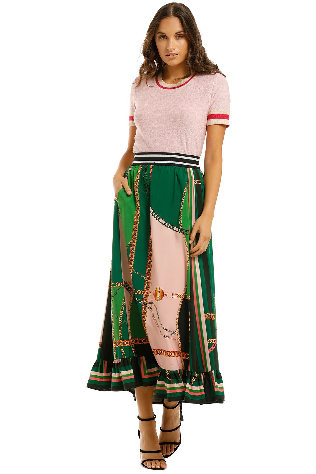 Cooper-By-Trelise-Cooper-Walk-On-The-Wild-Side-Skirt-Green-Chain-Print-Front