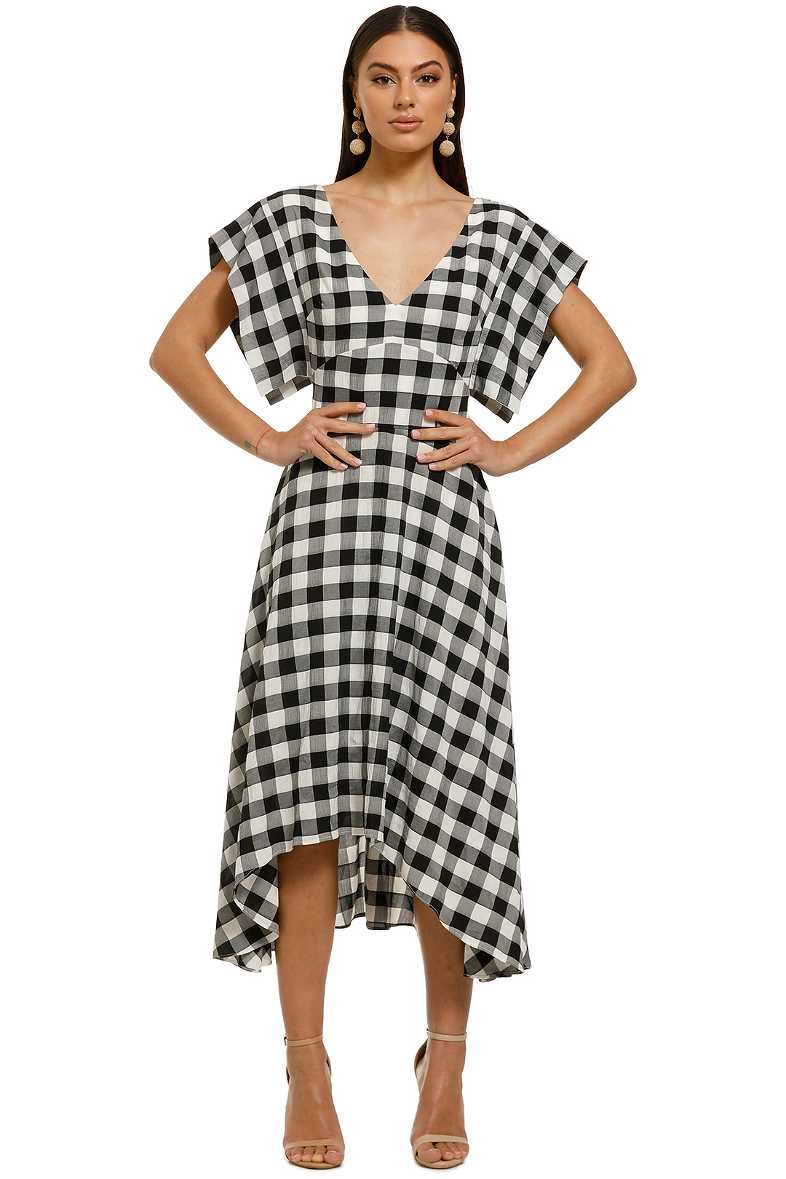 Oasis Split Midi Dress in Black by Pasduchas for Rent | GlamCorner