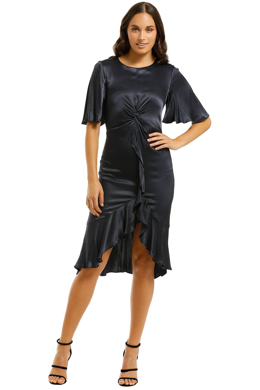 Cooper-St-Oasis-Twist-Detail-Frill-Dress-Ink-Front