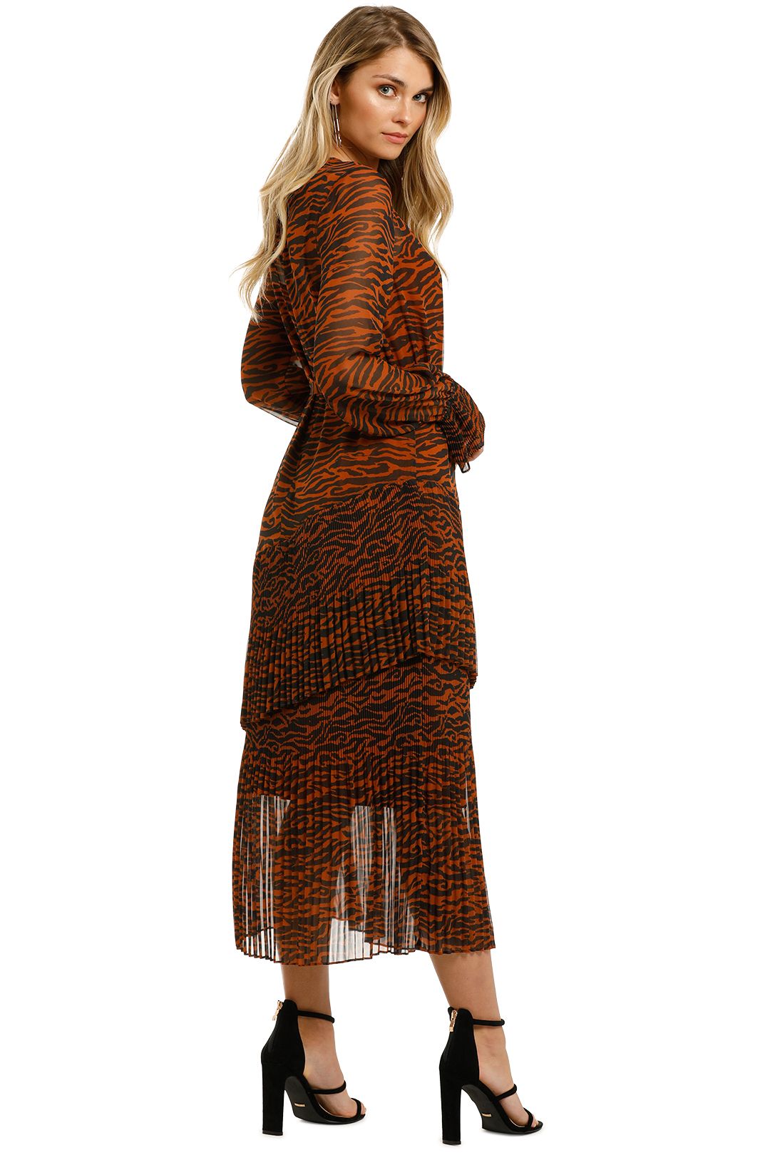 Esmee Zebra Midi Dress Toffee Zebra Print