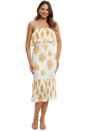 Cooper St - Darjeeling Fitted Layered Dress - Ivory Print - Front