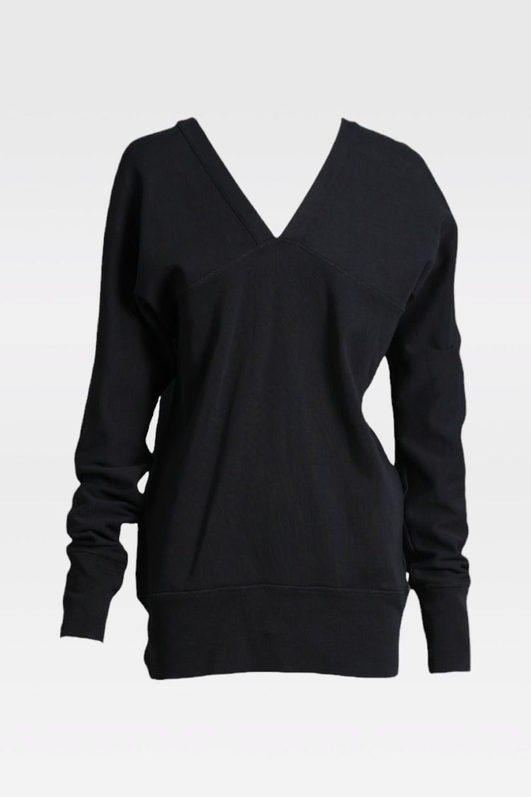 Buy V Neck Long Sleeve Top in Black | COS | GlamCorner