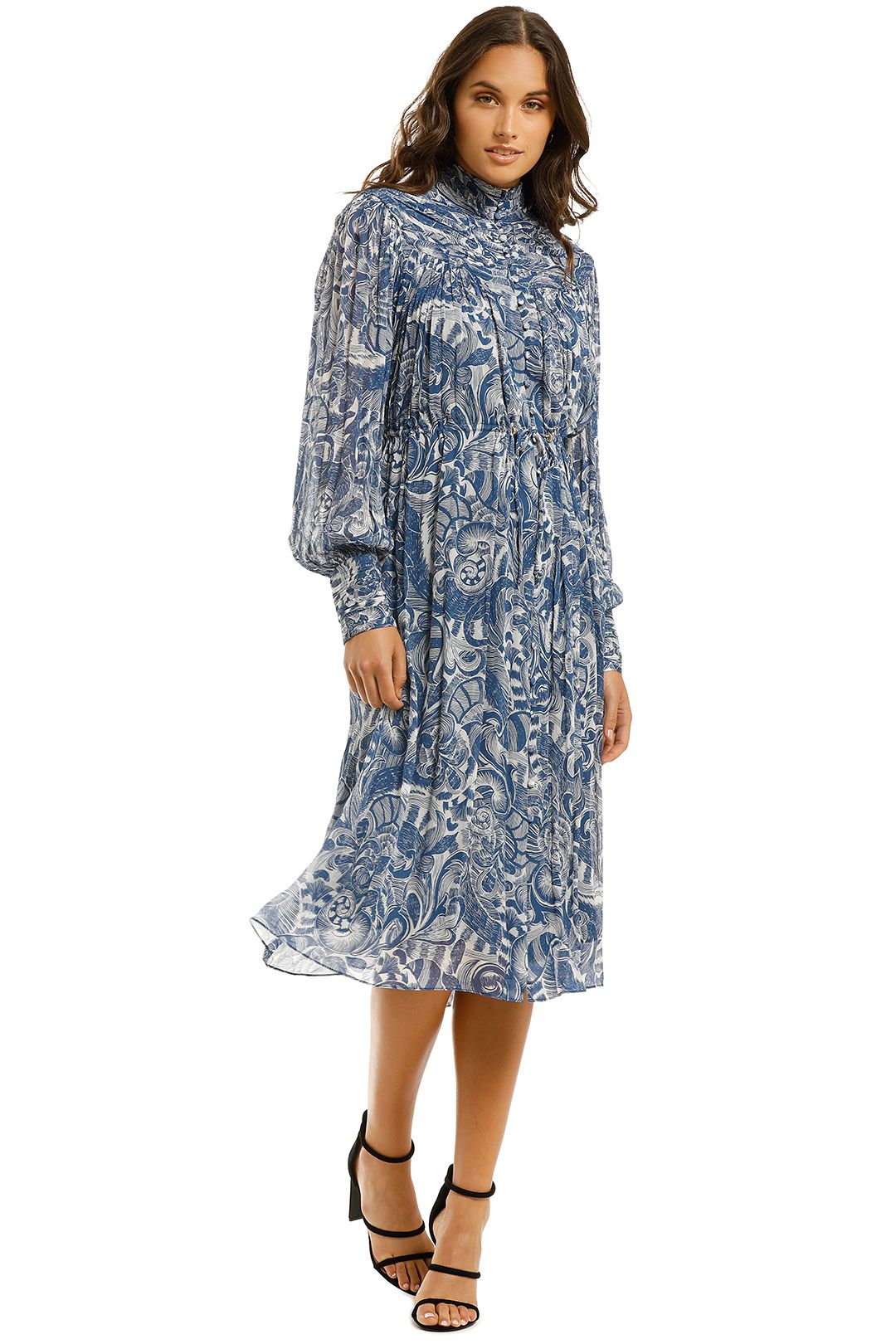Countr-Road-High-Neck-Dress-Deep-Blue-Front
