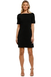 Country-Road-Compact-Knit-Short-Sleeve-Dress-Black-Front