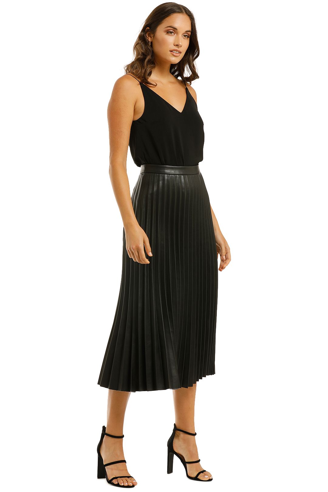 Pleated Faux Leather Skirt in Black by Country Road for Rent | GlamCorner Pleated Faux Leather Skirt in Black by Country Road for Rent | GlamCorner