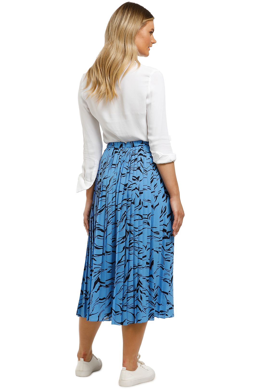 Country-Road-Printed-Pleat-Skirt-Azure-Back