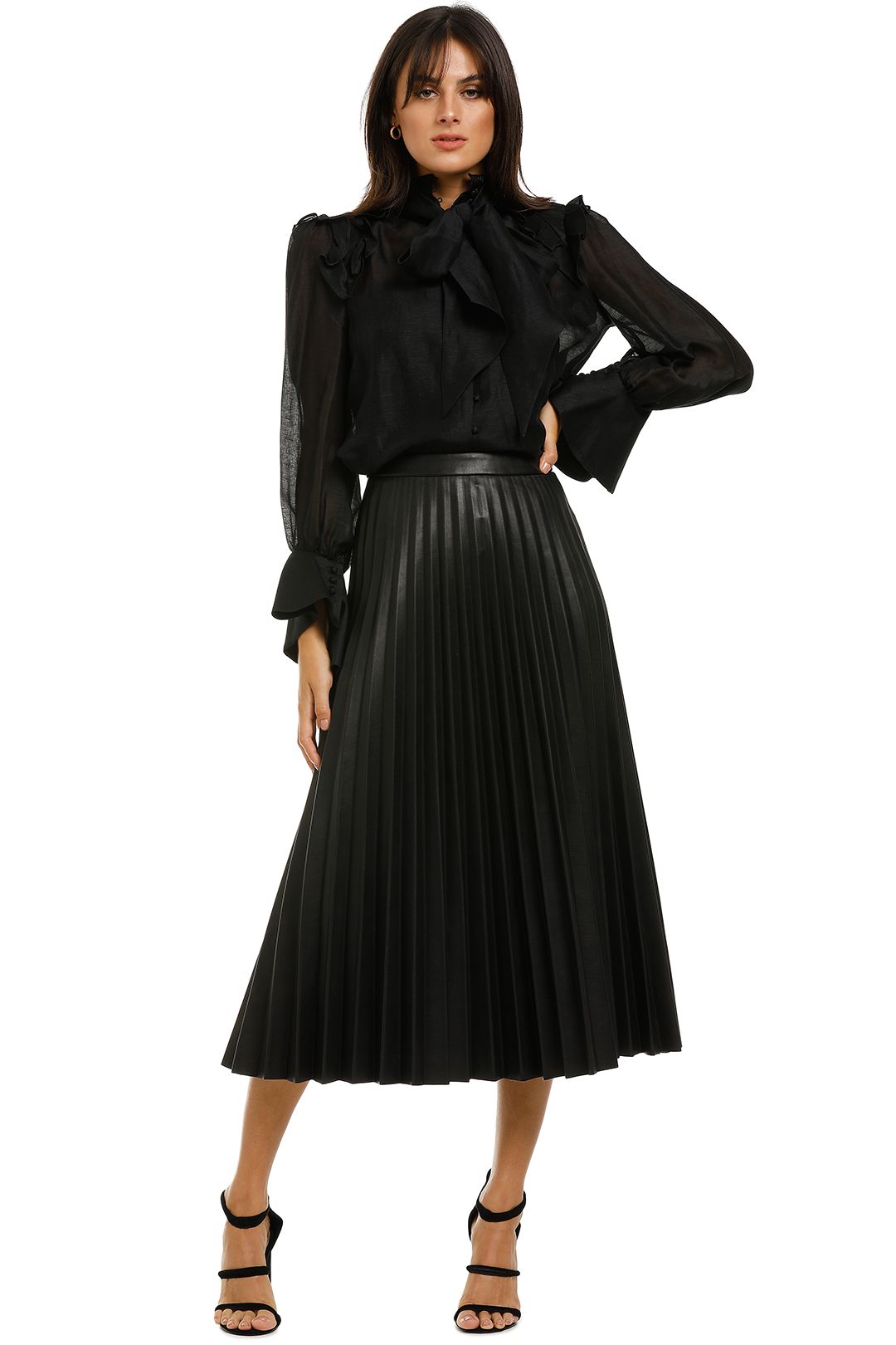 Print Pleat Skirt in Deep Blue by Country Road for Hire | GlamCorner