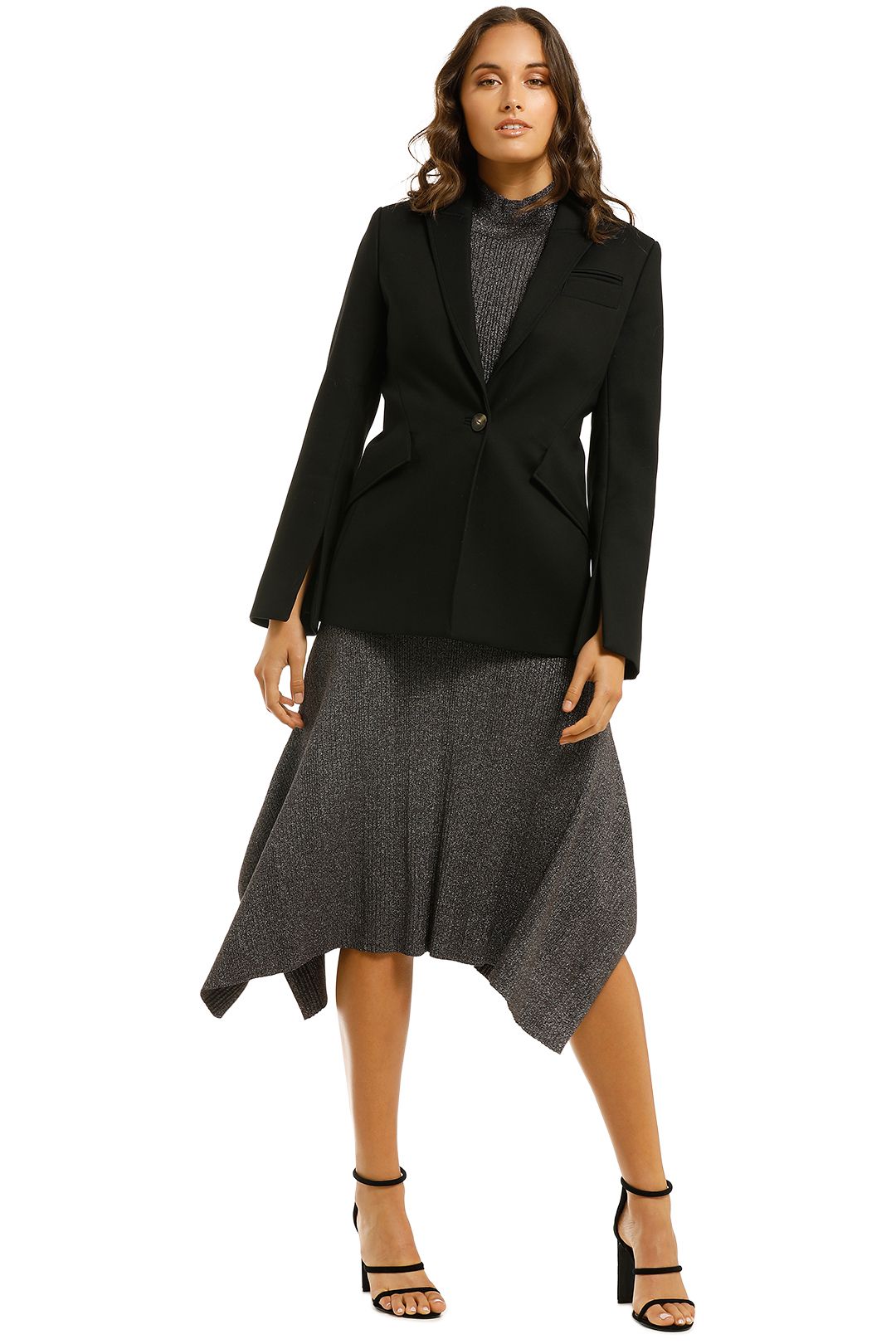 Chona Blazer - Tailored Hourglass Cut Out Blazer in Black