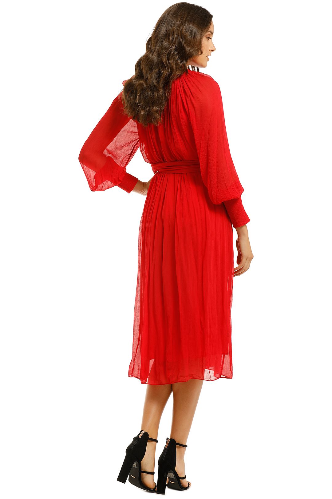 Country-Road-Vist-Knot-Dress-Red-Back