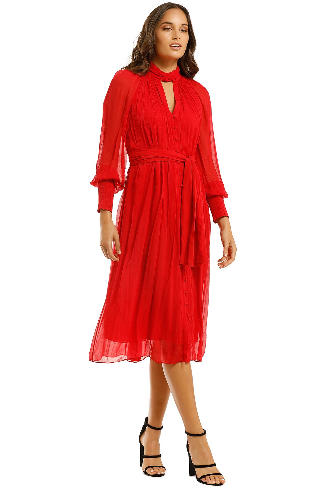 Country-Road-Vist-Knot-Dress-Red-Side