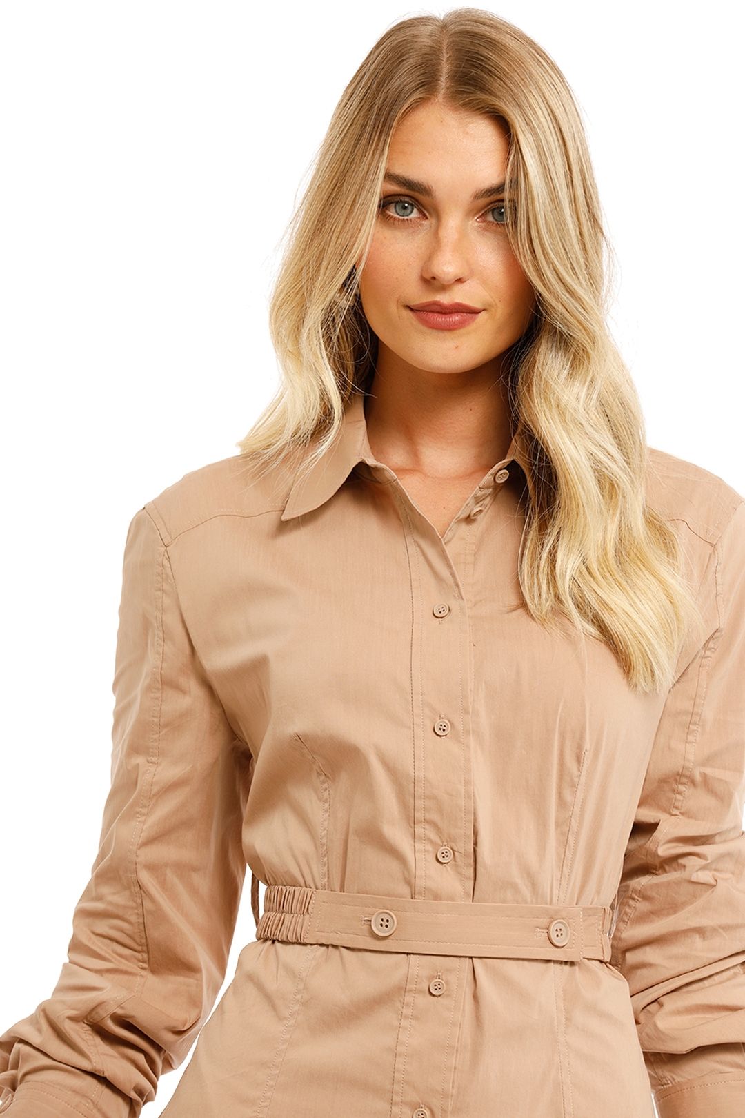 white christmas dresses Pink Cotton Poplin Fit and Flare Short Button-Down Shirt Dress 28