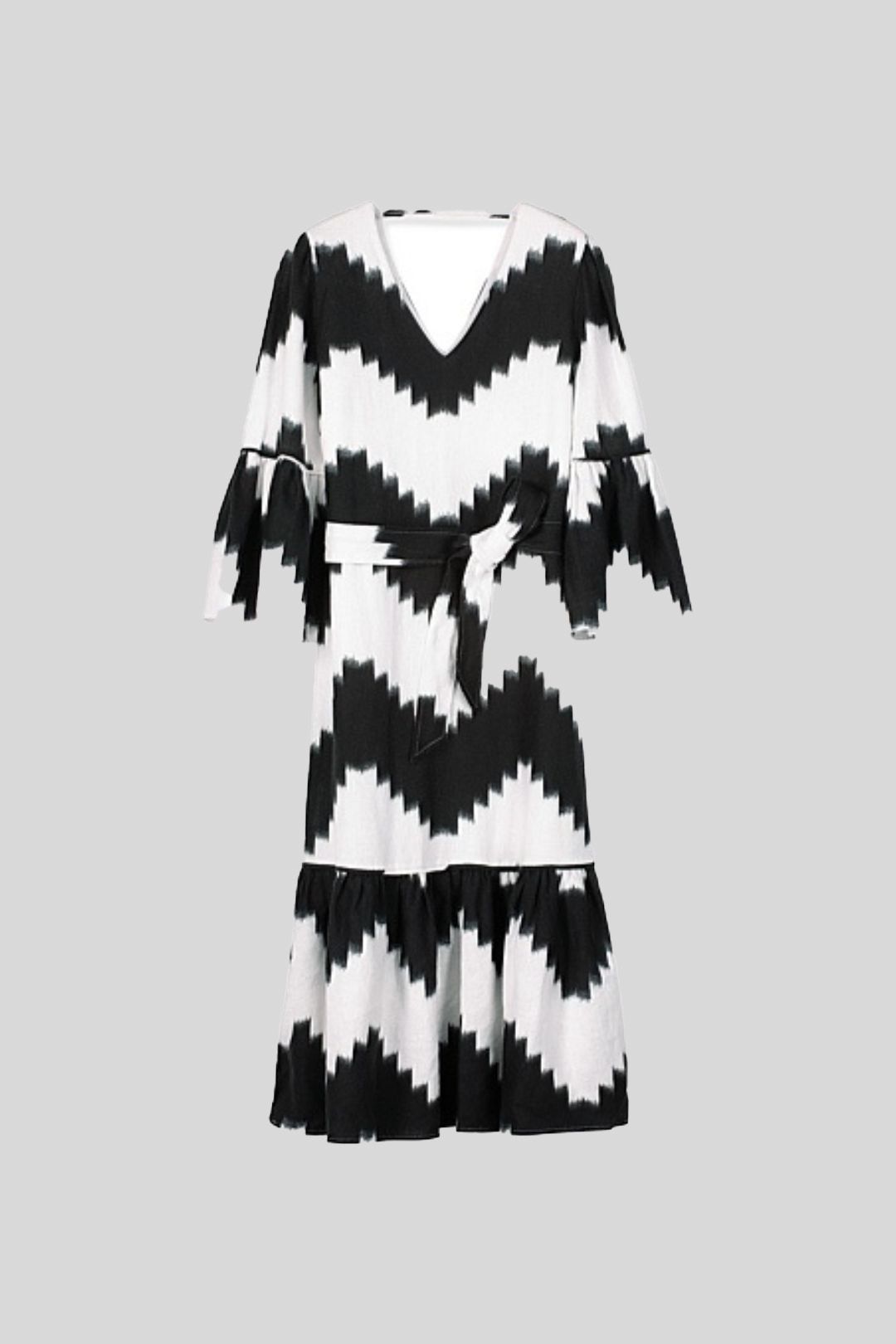 Black and white linen dress clearance