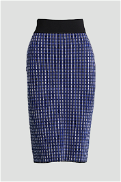 Country Road Compact Crepe Patterned Knit Skirt