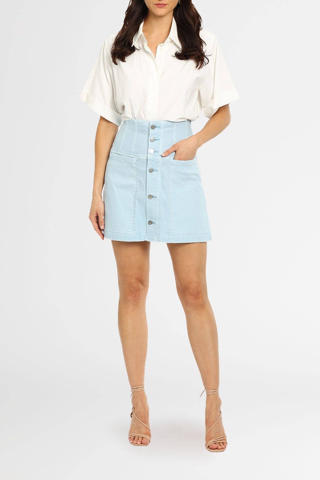 Button front mini best sale skirt country road