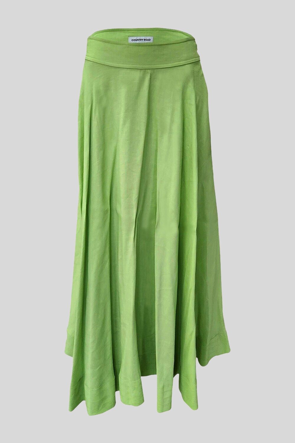Country Road - Green Stitch Detail Maxi Skirt